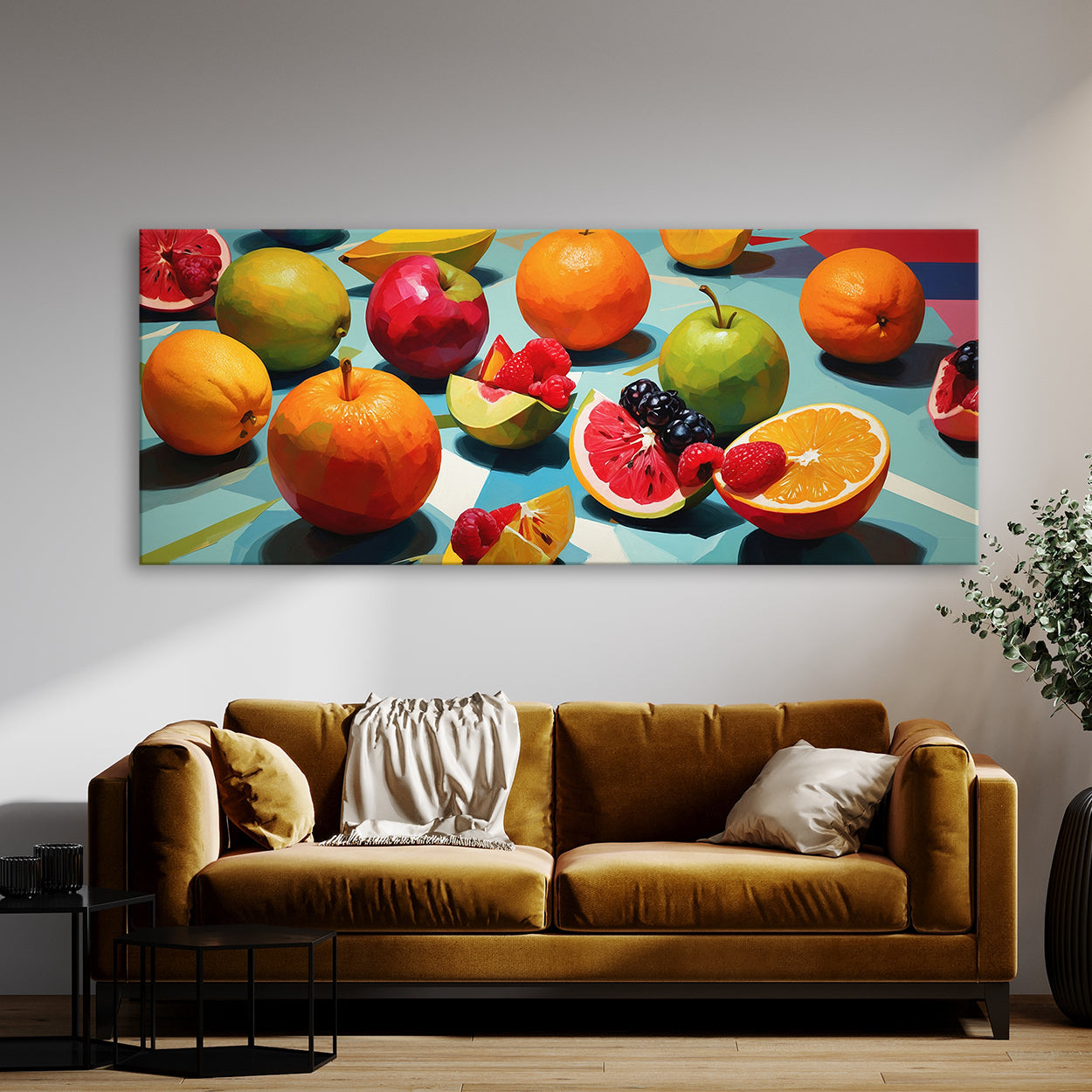 Fruits Abstract Fruit Geometry 83 Canvas Wall Art Print Decor Artwork ...