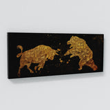 Bull vs Bear Gold Wall Art
