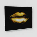 Lips Gold Drip Wall Art