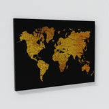 World Map Gold Wall Art