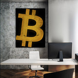 Bitcoin Yellow Concrete Wall Art