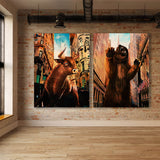 Bull & Bear Wall Street Wall Art