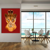 Lioness Queen Red Wall Art