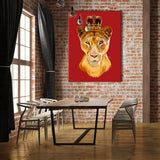 Lioness Queen Red Wall Art