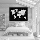 World Map Marble Wall Art