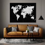 World Map Marble Wall Art