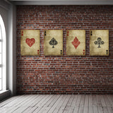 4 Set Ace Cards Wall Art