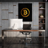 Bitcoin Gold Circle Wall Art