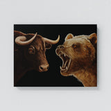 Bull vs Bear Heads Wall Art