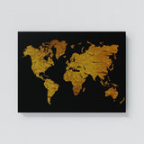 World Map Gold Wall Art