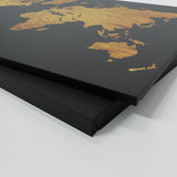 World Map Gold Wall Art