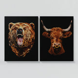 Bull & Bear Heads Wall Art