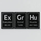 Execution Hustle Grind Periodic Wall Art