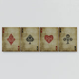 4 Set Ace Cards Wall Art