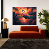 Flamingo Vibrant Tropical Sunset 6 Wall Art