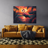 Flamingo Vibrant Tropical Sunset 6 Wall Art