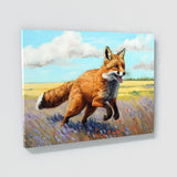 Fox Red Running Field Flowers 38 Wall Art