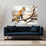 Fox Winter Tree Watercolor 27 Wall Art