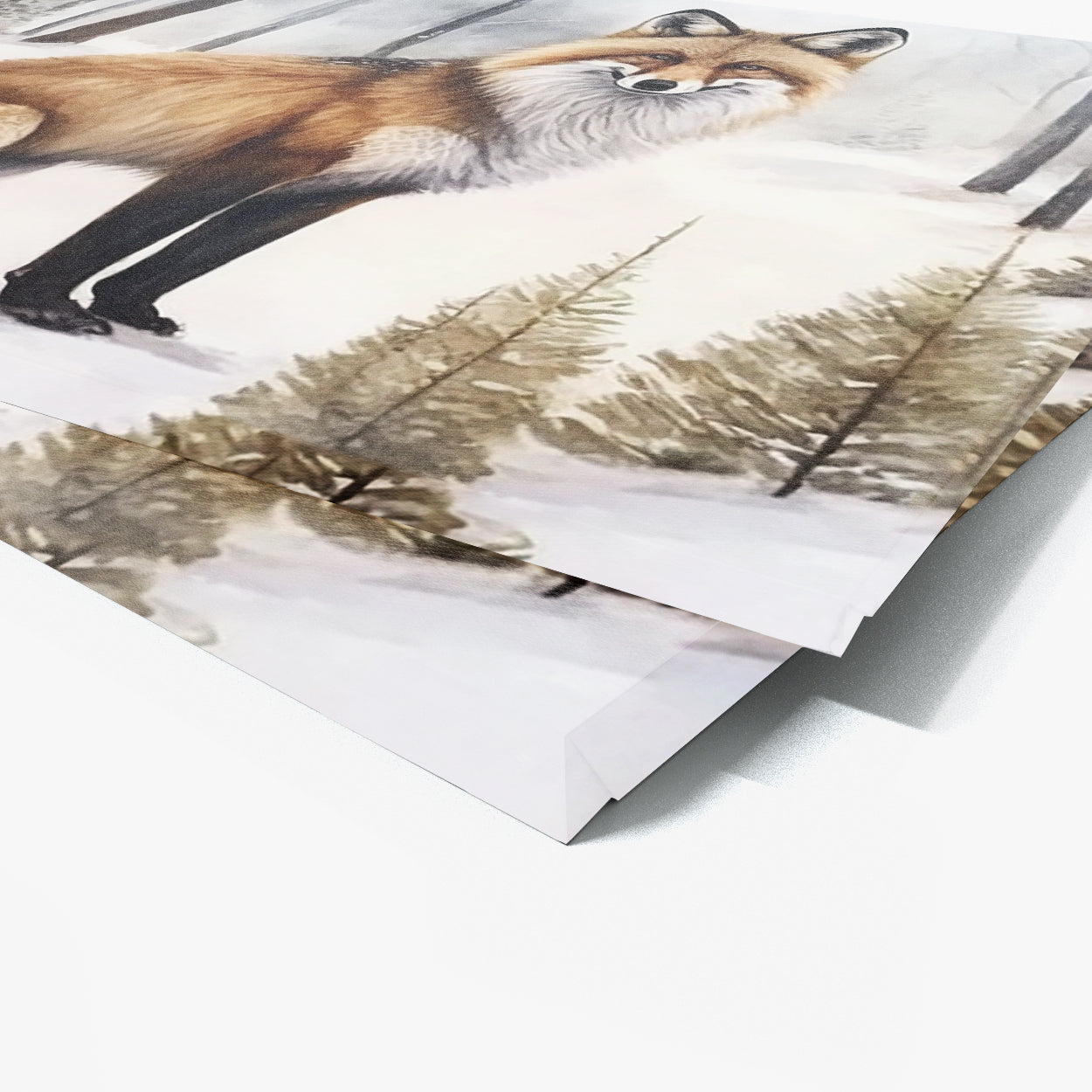 Fox Winter Watercolor 6 Wall Art