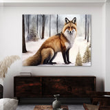 Fox Winter Watercolor 6 Wall Art