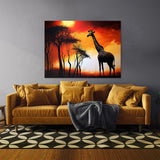 Giraffe Atmospheric Savannah 2 Wall Art