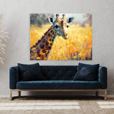 Giraffe Flowers 5 Wall Art