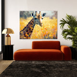 Giraffe Flowers 5 Wall Art