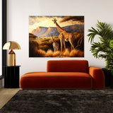 Giraffe Mother Baby 4 Wall Art