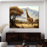 Giraffe Savannah Trees Mountains 1 Wall Art