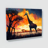 Giraffe Sunset 3 Wall Art