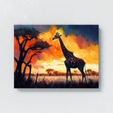 Giraffe Sunset 3 Wall Art