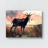 Goat Black Watercolor 23 Wall Art