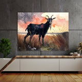 Goat Black Watercolor 23 Wall Art