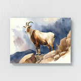 Goat Watercolor White Blue 18 Wall Art