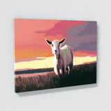 Goat White Sunset 13 Wall Art