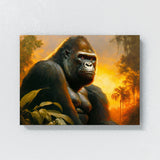 Gorilla Realistic Jungle Sunset 10 Wall Art