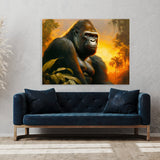 Gorilla Realistic Jungle Sunset 10 Wall Art