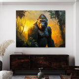 Gorilla Realistic Jungle Sunset 15 Wall Art
