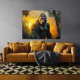 Gorilla Realistic Jungle Sunset 15 Wall Art