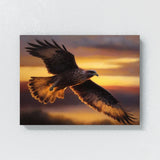 Hawk Realistic Flight Sunset 4 Wall Art