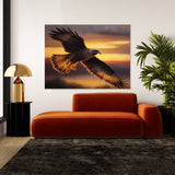 Hawk Realistic Flight Sunset 4 Wall Art