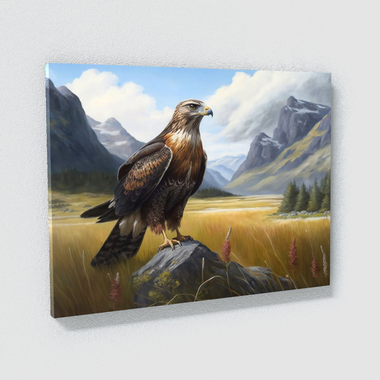 Hawk Realistic Meadow 11 Wall Art