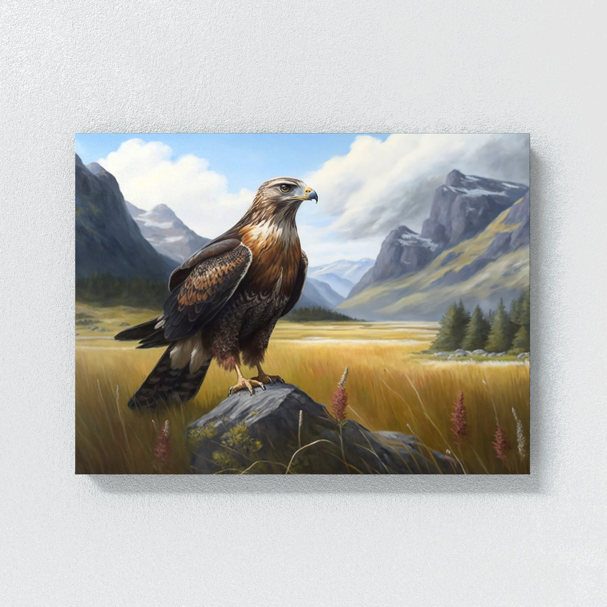 Hawk Realistic Meadow 11 Wall Art