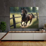 Horse Gallop Field Fence 18 Wall Art