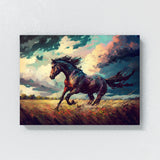 Horse Running Field Dramatic Sky 24 Wall Art