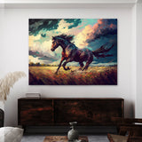 Horse Running Field Dramatic Sky 24 Wall Art
