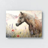 Horse Wildflower Cute 3 Wall Art