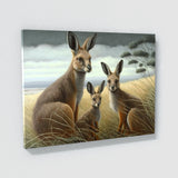 Kangaroo Family Realism 2 Wall Art