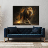 Lion Fierce Fire 70 Wall Art