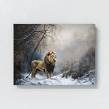 Lion In Snowy Winter Landscape 98 Wall Art